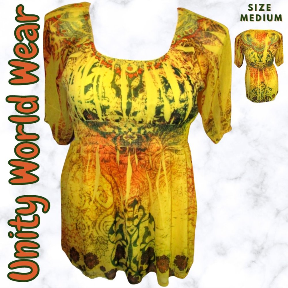 Unity World Wear Women's Yellow Shirt Size Medium